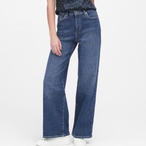 Banana Republic High Rise Wide Leg Med Wash Jeans